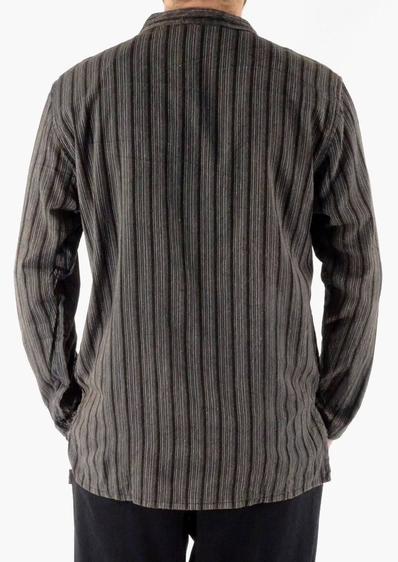 Stonewashed Stripe Three Button Shirt