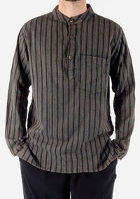Stonewashed Stripe Three Button Shirt