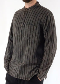 Stonewashed Stripe Three Button Shirt