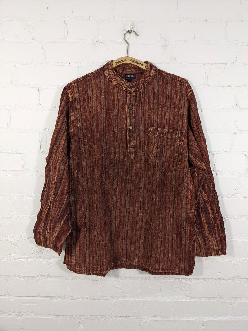 Stonewashed Stripe Three Button Shirt