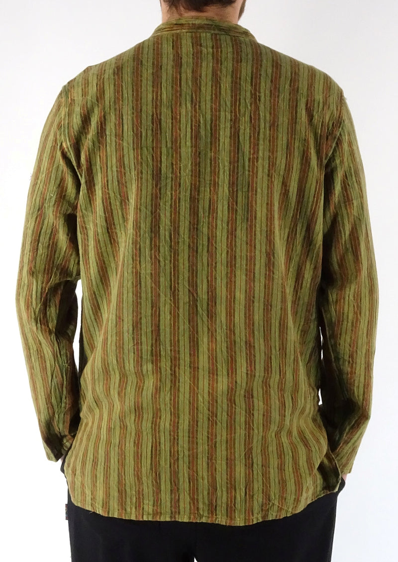 Stonewashed Stripe Three Button Shirt