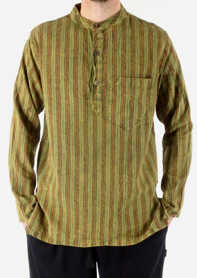Stonewashed Stripe Three Button Shirt