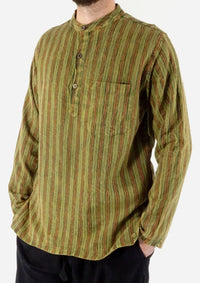 Stonewashed Stripe Three Button Shirt