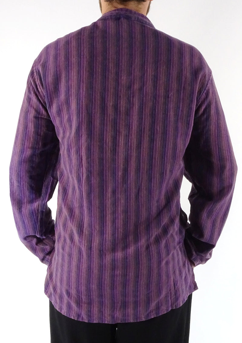 Stonewashed Stripe Three Button Shirt