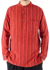 Stonewashed Stripe Three Button Shirt