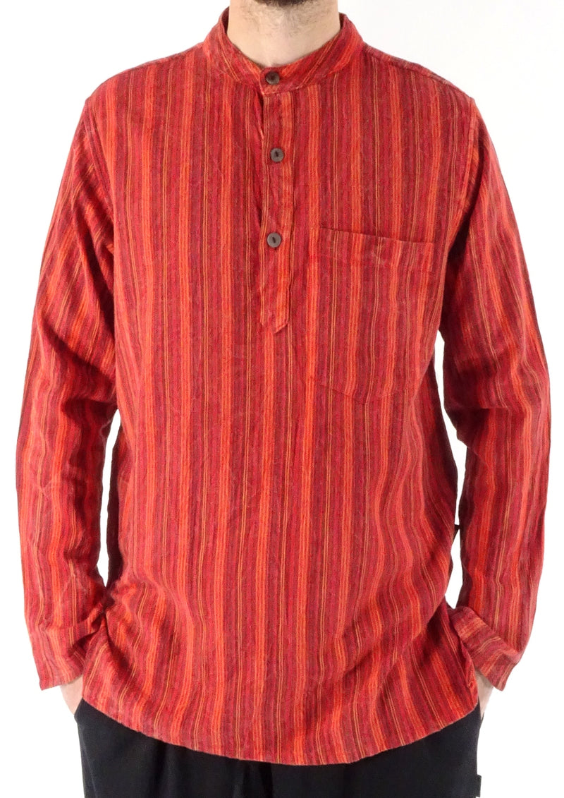 Stonewashed Stripe Three Button Shirt