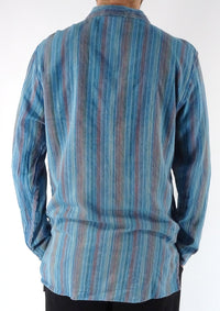 Stonewashed Stripe Three Button Shirt