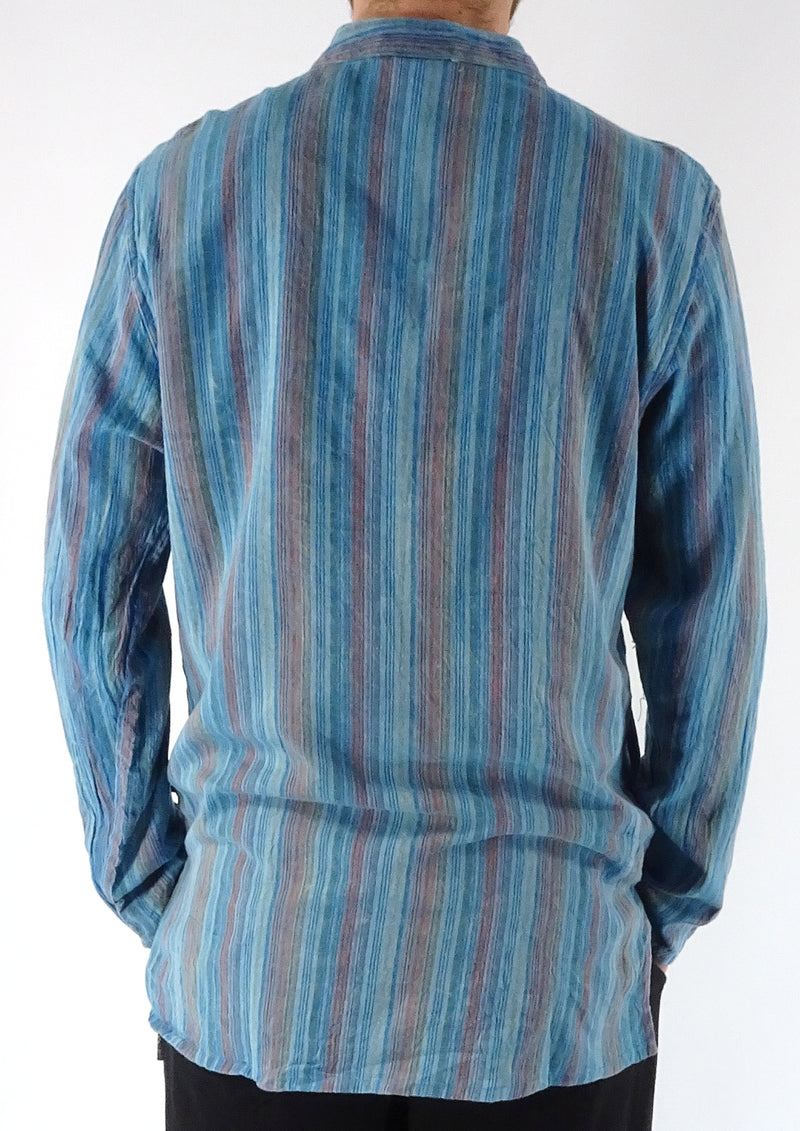 Stonewashed Stripe Three Button Shirt