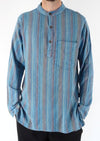 Stonewashed Stripe Three Button Shirt