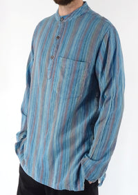 Stonewashed Stripe Three Button Shirt