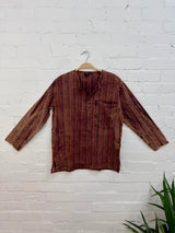 Collarless Three Button Shirt