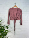 Long Sleeve Tie Top