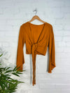 Long Sleeve Tie Top