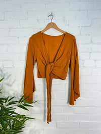 Long Sleeve Tie Top