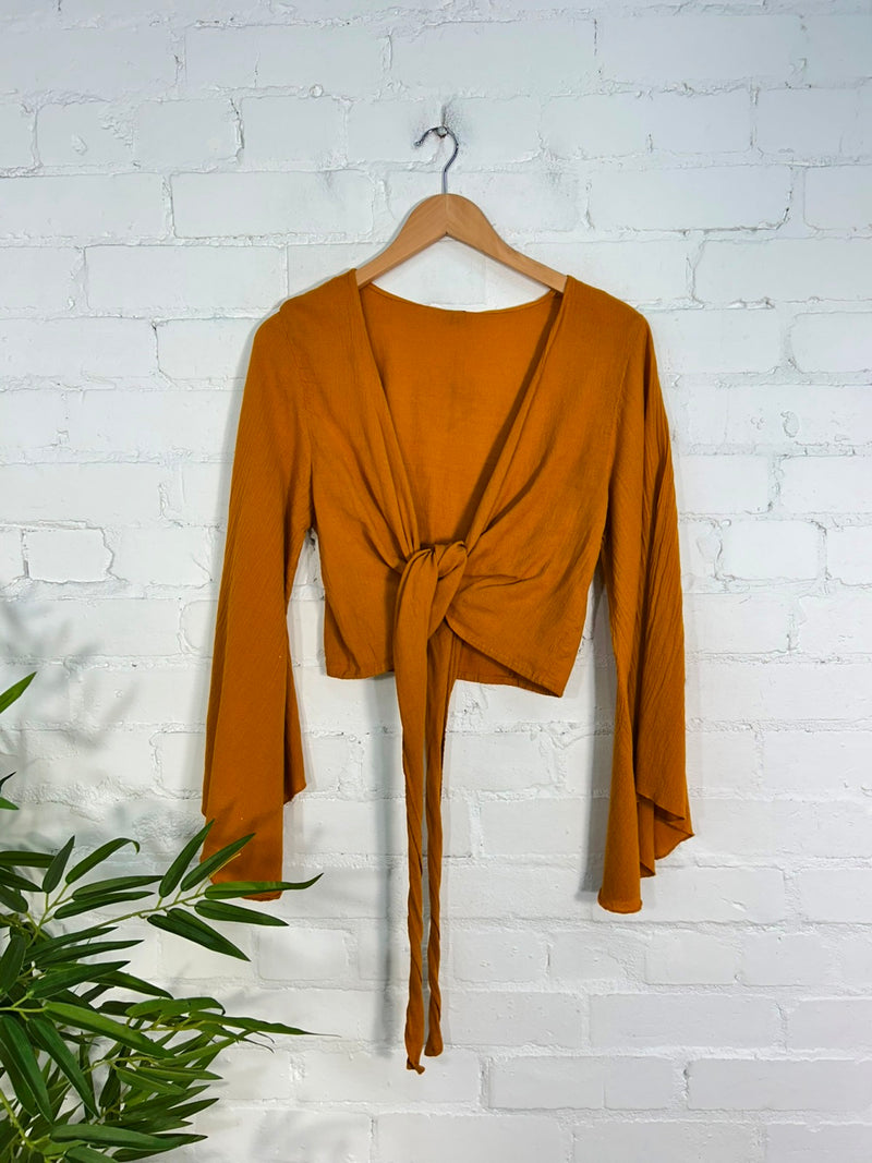 Long Sleeve Tie Top