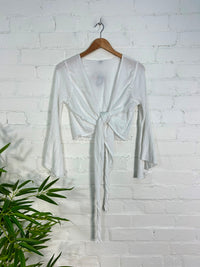 Long Sleeve Tie Top