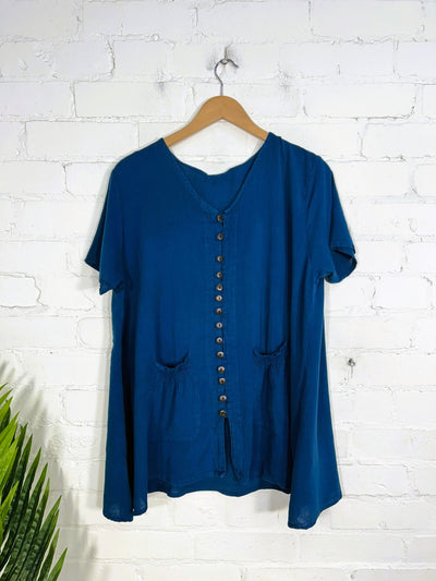 Short Sleeve Button Top