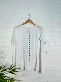 Short Sleeve Button Top