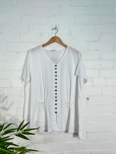 Short Sleeve Button Top