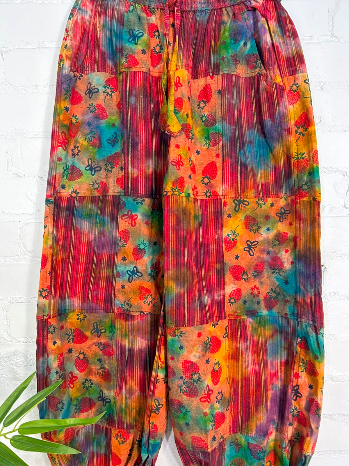 Patch & Tie Dye Harem Trousers