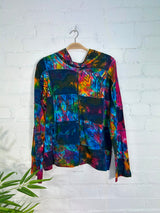 Tie dye Pixie Hood Patch Zip Top