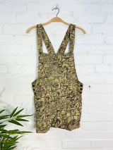 Mushroom Print Short Dungarees