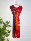 Tie Dye Short Sleeve Long Dress