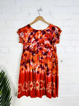 Tie Dye Short Sleeve Short Dress