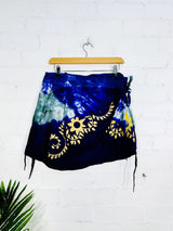 Tie Dye Short Wrap Skirt