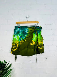 Tie Dye Short Wrap Skirt
