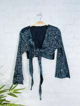Long Sleeve Tie Top
