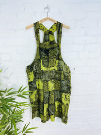 Patch & Screen Print Short Dungarees