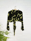 Long Sleeve Cropped Tie Top