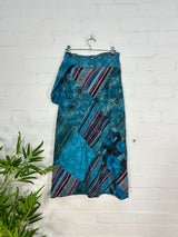 Long Patchwork Popper Skirt