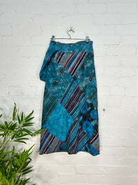 Long Patchwork Popper Skirt