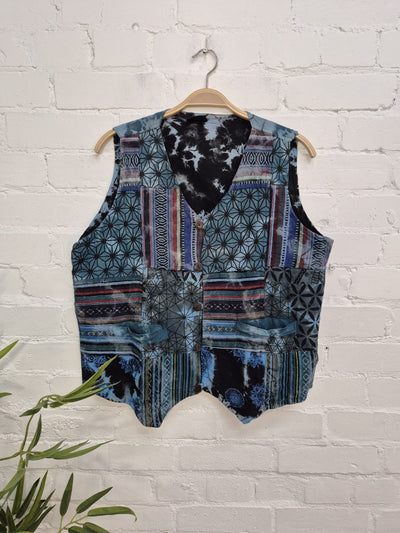 Tie Dye Patchwork Waistcoat