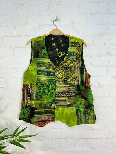 Tie Dye Patchwork Waistcoat