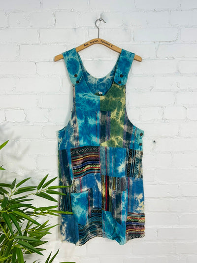 Tie Dye Short Dungaree Dress