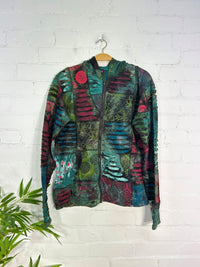Patch & Slash Zip Hood Top