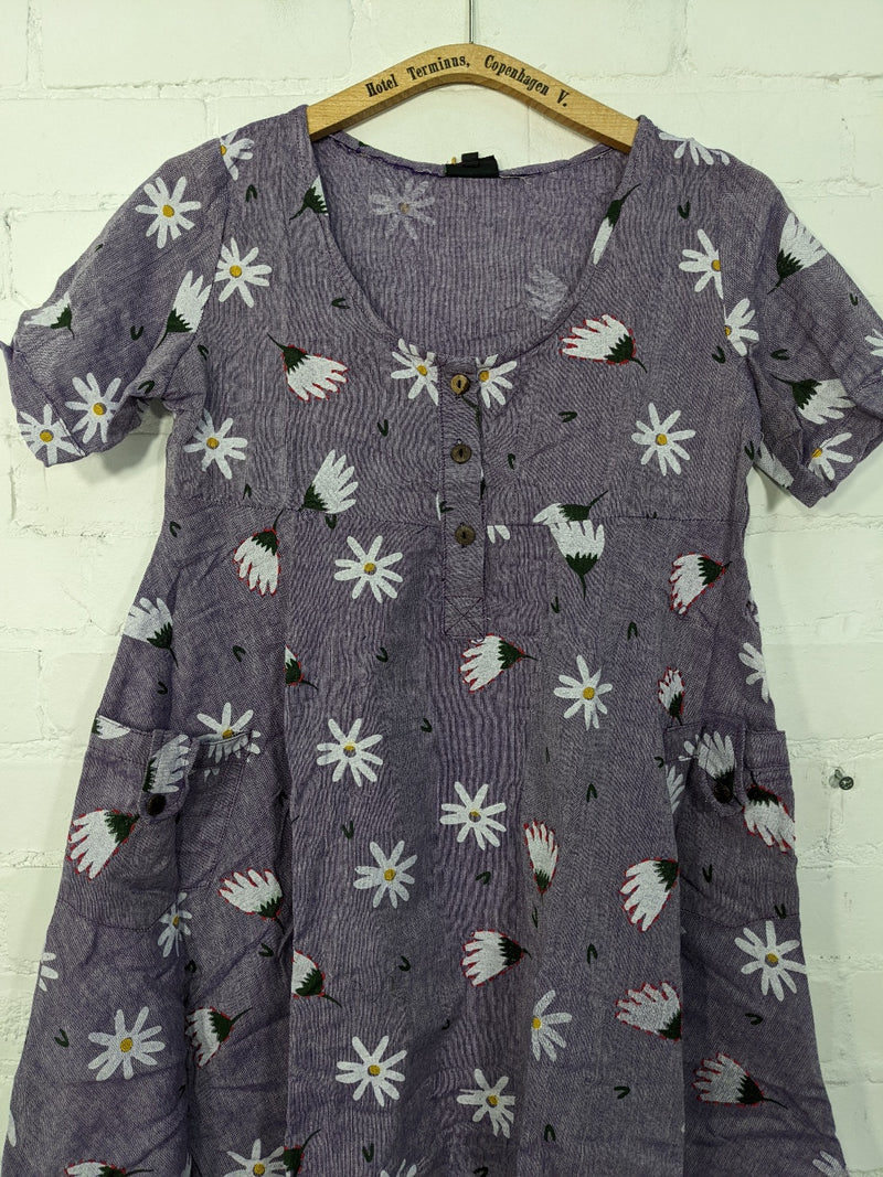 Short Sleeve Button Dress