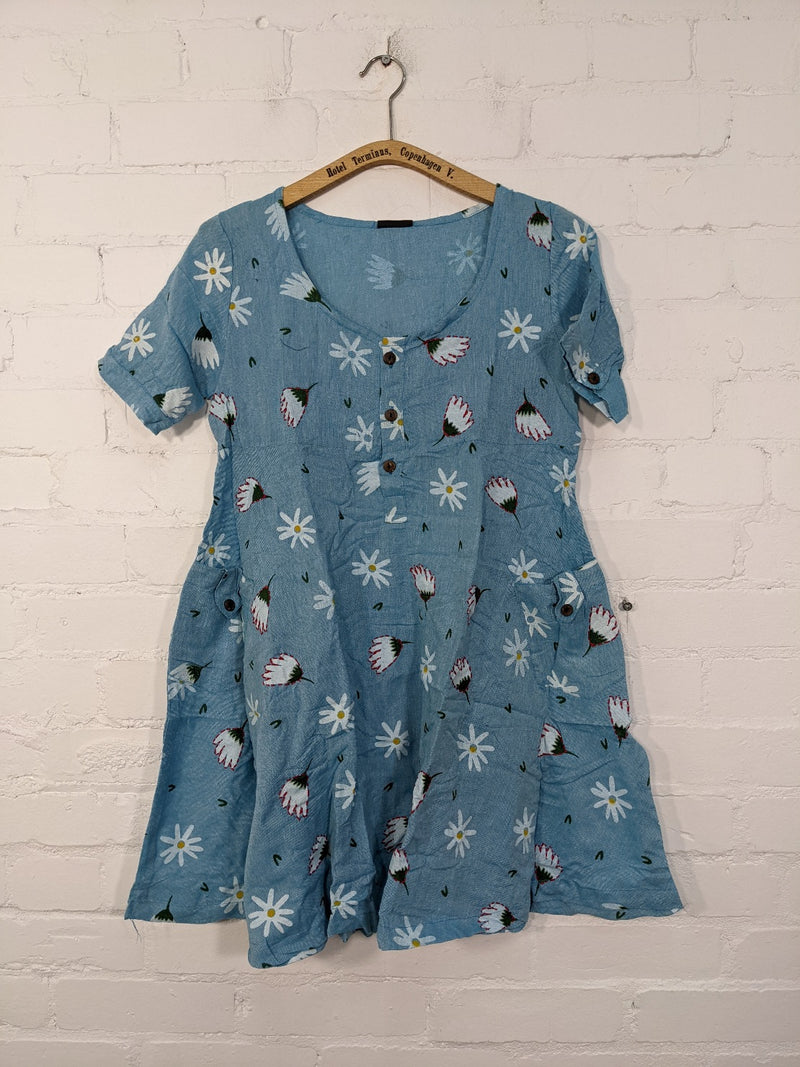 Short Sleeve Button Dress