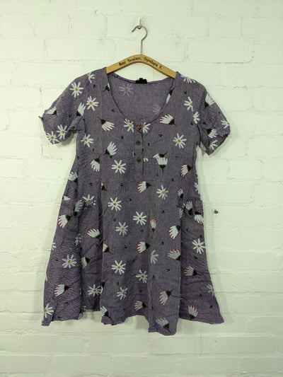 Short Sleeve Button Dress