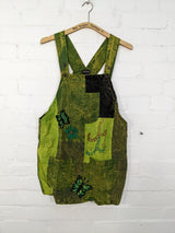 Butterfly Embroidery Short Dungaree Dress