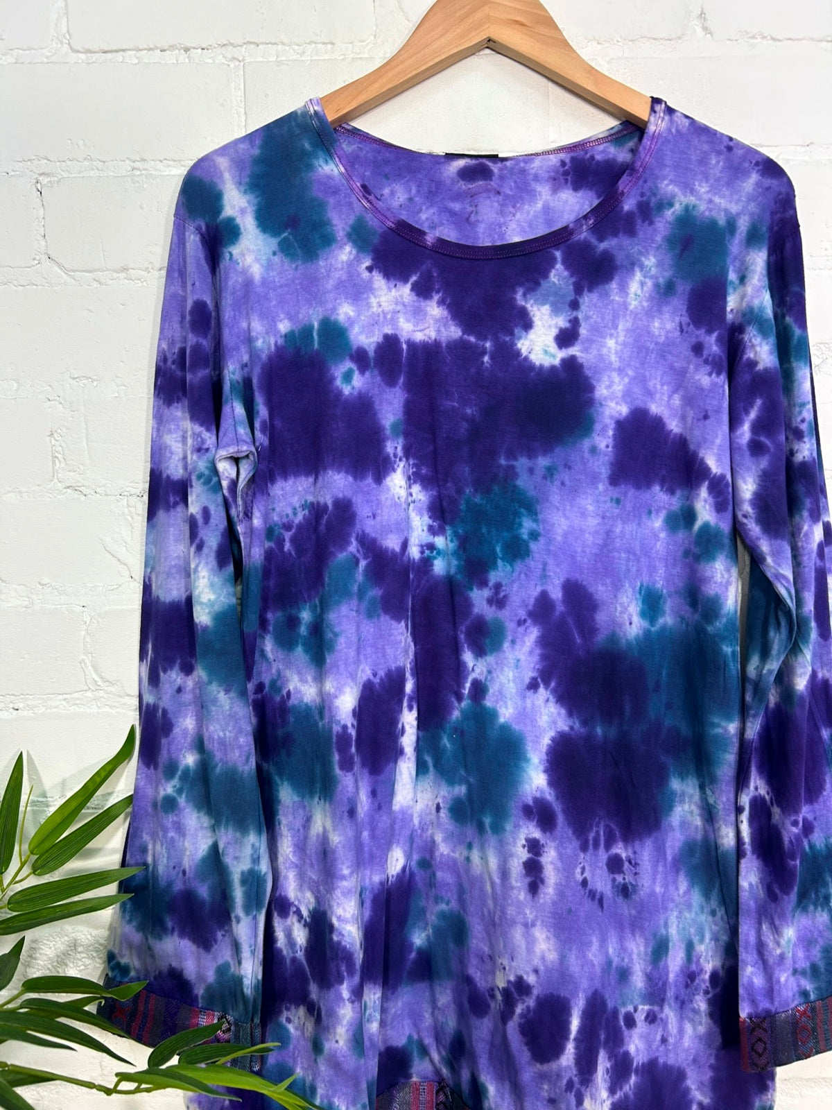 Tie Dye Long Sleeve Tunic Dress