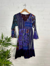 Patchwork Long Sleeve Short Dress