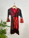 Patchwork Long Sleeve Short Dress
