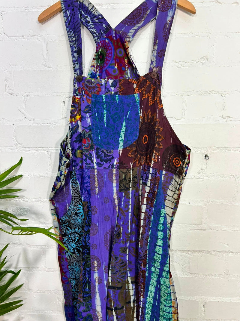 Patchwork Long Dungarees