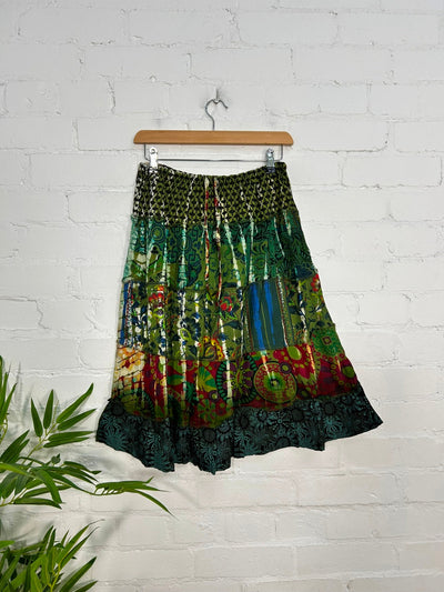 Patchwork Midi Skirt