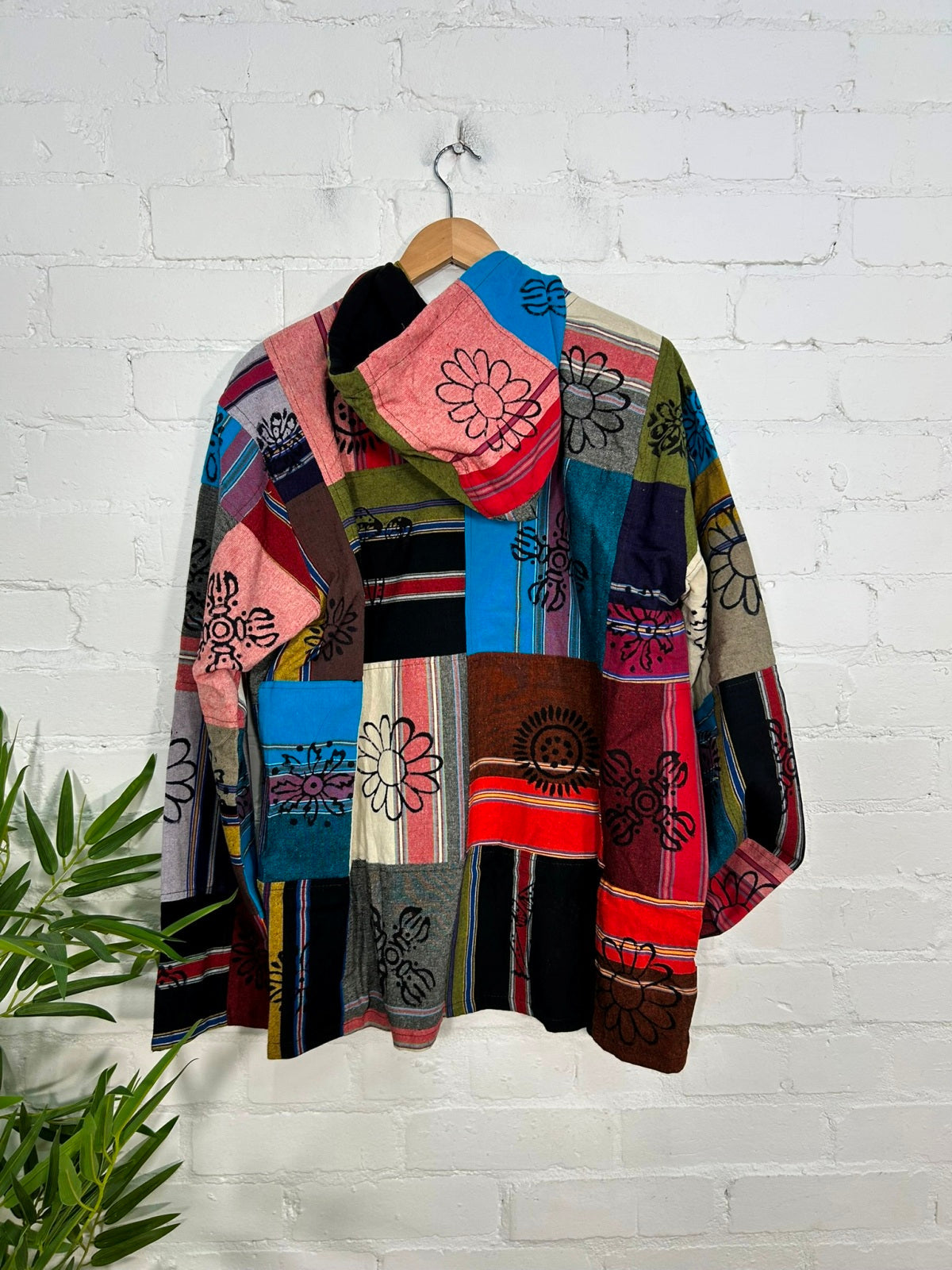 Patchwork Hooded Zip Jacket