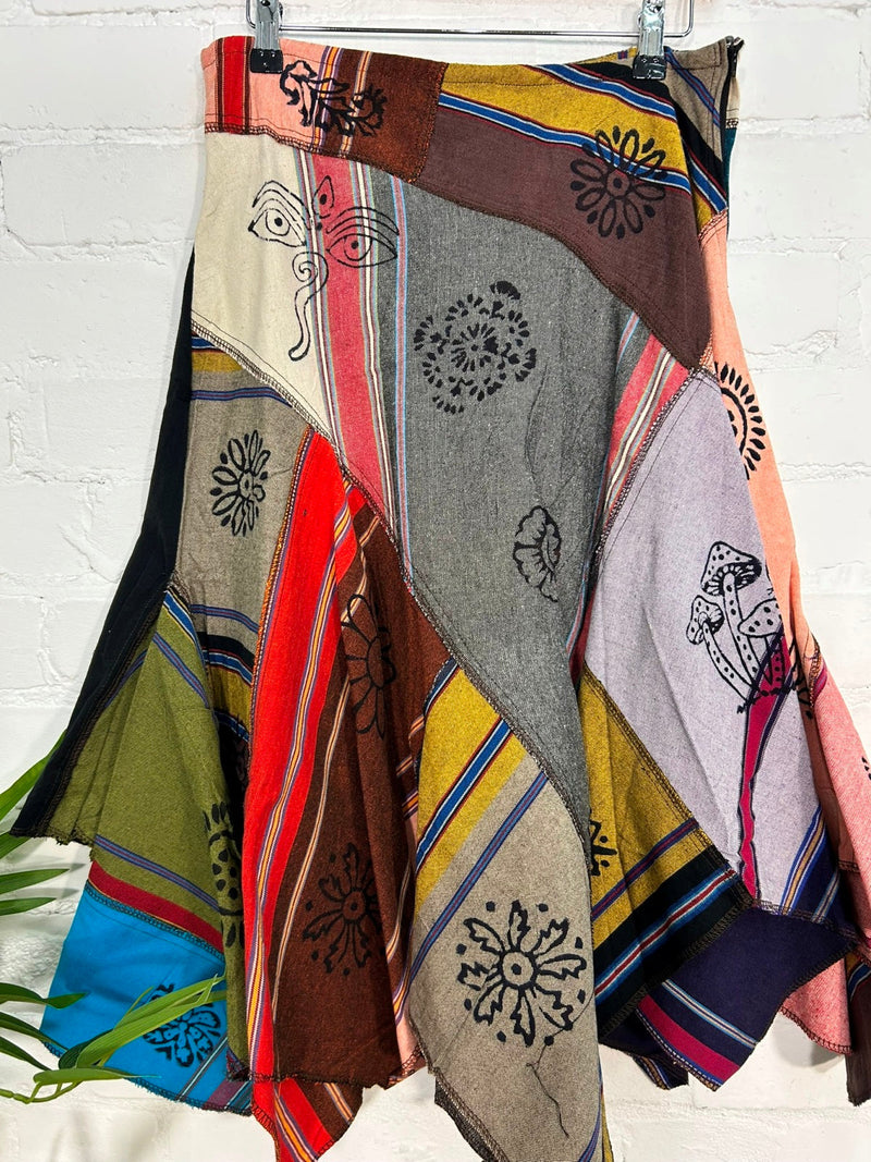 Patchwork Midi Skirt